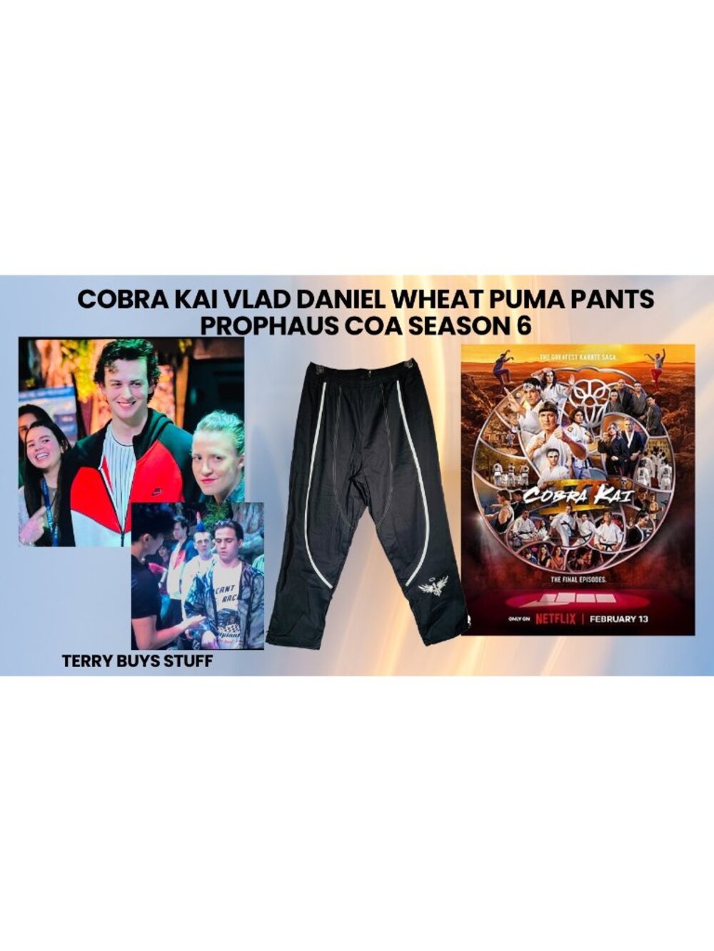 Cobra Kai Vlad Daniel Wheat Puma Pants PropHaus COA Season 6